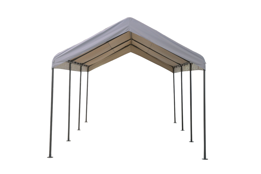 HYTIFE CANYON 10 x 20 ft Hochleistungs-Carport mit 8 Beinen, tragbare Autogarage, Bootsunterstand, Zelt und Marktstand, Autoüberdachung für Party und Hochzeit, grau