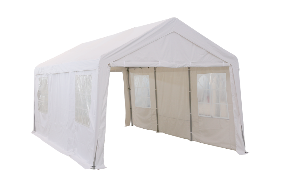 HYTIFE CANYON 13 x 20 ft Garage Shelter Carport mit 2 Rolltüren Wasserdichter tragbarer Lagerschuppen für SUV, Full-Size-LKW und Boot, 10 Beine, Beige