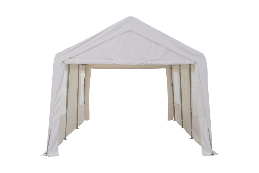 HYTIFE CANYON 13 x 20 ft Garage Shelter Carport mit 2 Rolltüren Wasserdichter tragbarer Lagerschuppen für SUV, Full-Size-LKW und Boot, 10 Beine, Beige