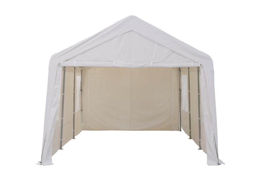 HYTIFE CANYON 13 x 20 ft Garage Shelter Carport mit 2 Rolltüren Wasserdichter tragbarer Lagerschuppen für SUV, Full-Size-LKW und Boot, 10 Beine, Beige