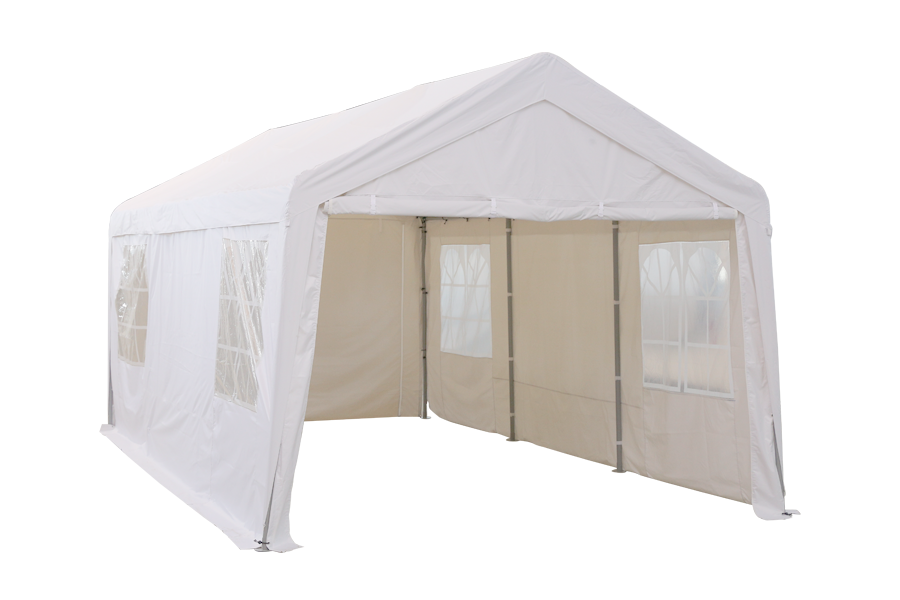 HYTIFE CANYON 13 x 20 ft Garage Shelter Carport mit 2 Rolltüren Wasserdichter tragbarer Lagerschuppen für SUV, Full-Size-LKW und Boot, 10 Beine, Beige