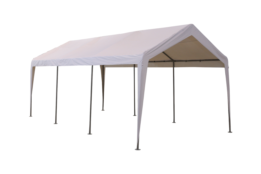 HYTIFE CANYON 13 x 20 ft Garage Shelter Carport mit 2 Rolltüren Wasserdichter tragbarer Lagerschuppen für SUV, Full-Size-LKW und Boot, 10 Beine, Beige